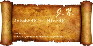 Jakabházi Niobé névjegykártya